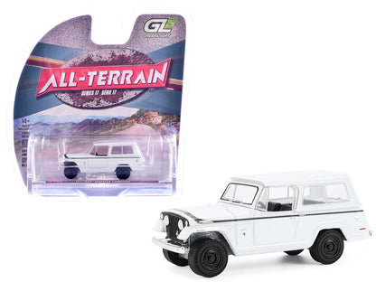 1971 Jeep Jeepster Commando White with Black Stripes "All Terrain" Series 17 1/64 Diecast Model Car by Greenlight  free shipping USA
