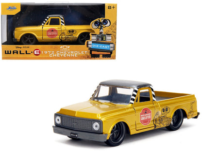 1972 Chevrolet Cheyenne Pickup Truck Gold Metallic with Gray Top "Wall-E" (2008) Movie "Hollywood Rides" Series 1/32 Diecast Model Car by Jada  free shipping USA