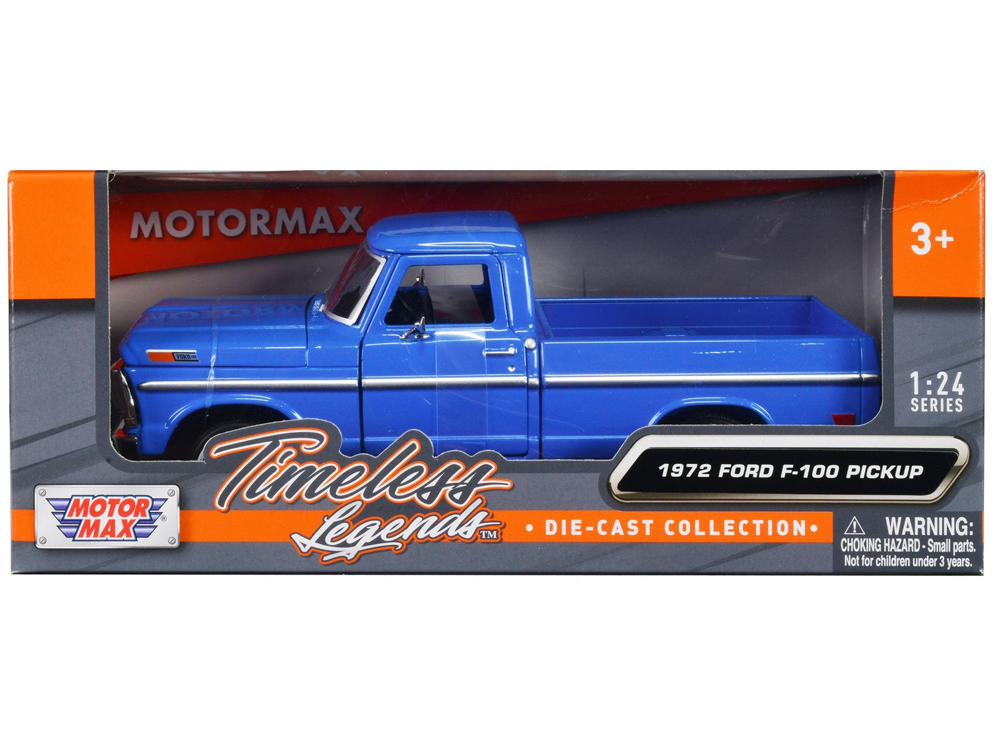 1972 Ford F-100 Pickup Truck Blue "Timeless Legends" Series 1/24 Diecast Model Car by Motormax  free shipping USA