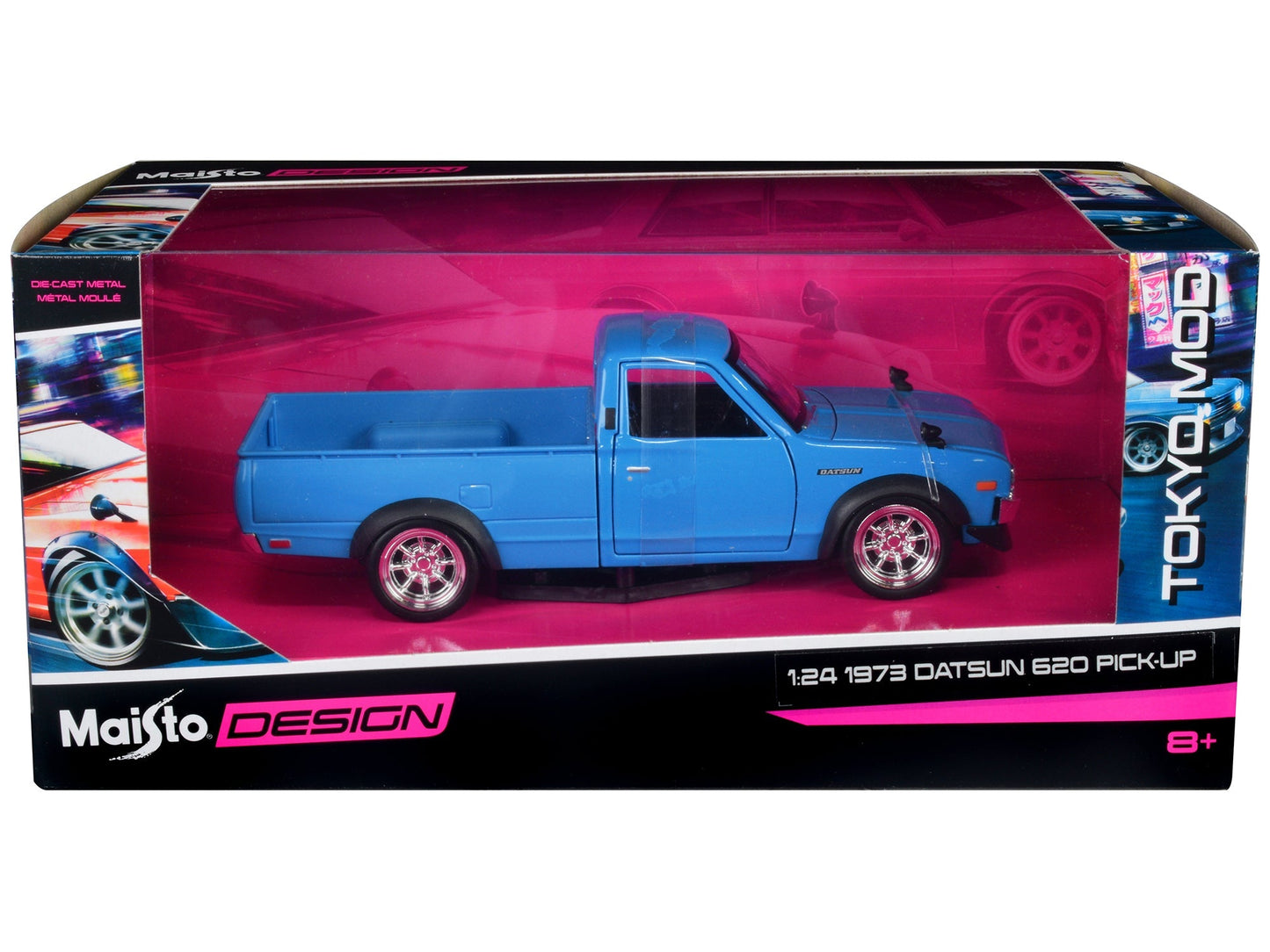 1973 Datsun 620 Pickup Truck Blue "Tokyo Mod" "Maisto Design" Series 1/24 Diecast Model Car by Maisto  free shipping USA