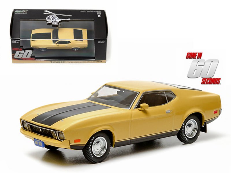 1973 Ford Mustang Mach 1 Yellow "Eleanor" "Gone in Sixty Seconds" Movie (1974) 1/43 Diecast Model Car by Greenlight  free shipping USA