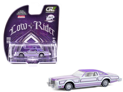 1973 Ford Thunderbird Lowrider "Michael Heralda Special Edition" Purple Metallic with Graphics and White Interior "Hobby Exclusive" Series 1/64 Diecast Model Car by Greenlight  free shipping USA