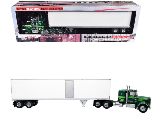 1976 Kenworth W900A Tractor with Dry Goods Trailer Green Metallic with Light Green Graphics "Vintage Heavy Haul Truck Collection" 1/43 Diecast Model by Iconic Replicas  free shipping USA