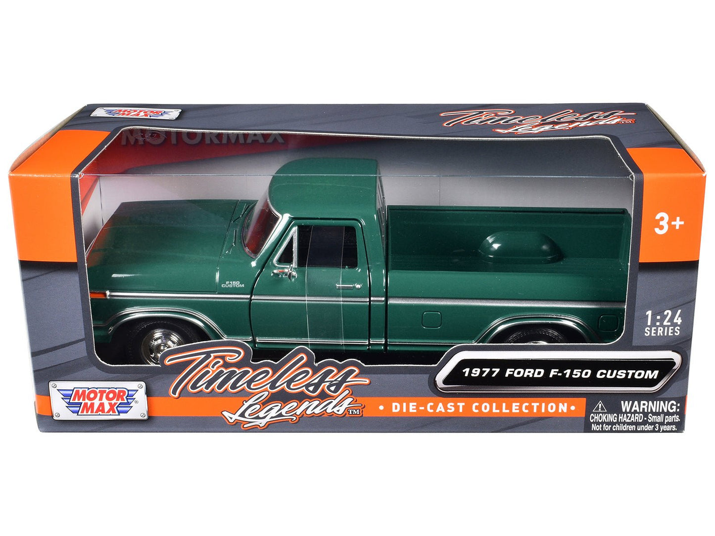 1977 Ford F-150 Custom Pickup Truck Green "Timeless Legends" Series 1/24 Diecast Model Car by Motormax  free shipping USA