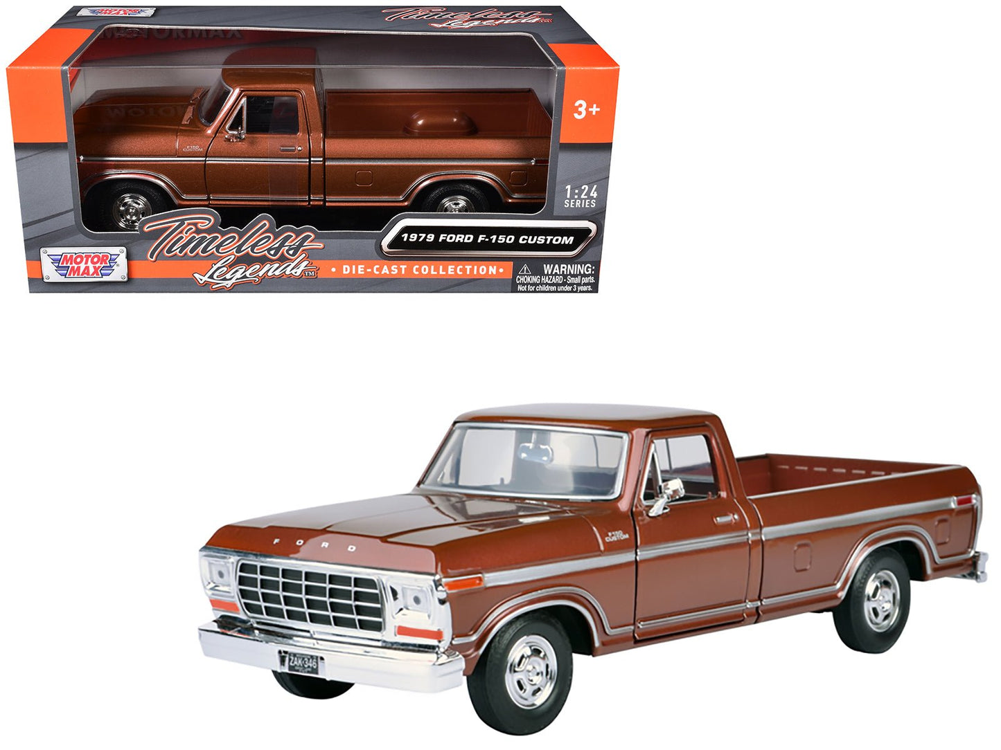 1979 Ford F-150 Pickup Truck Brown 1/24 Diecast Model Car by Motormax  free shipping USA