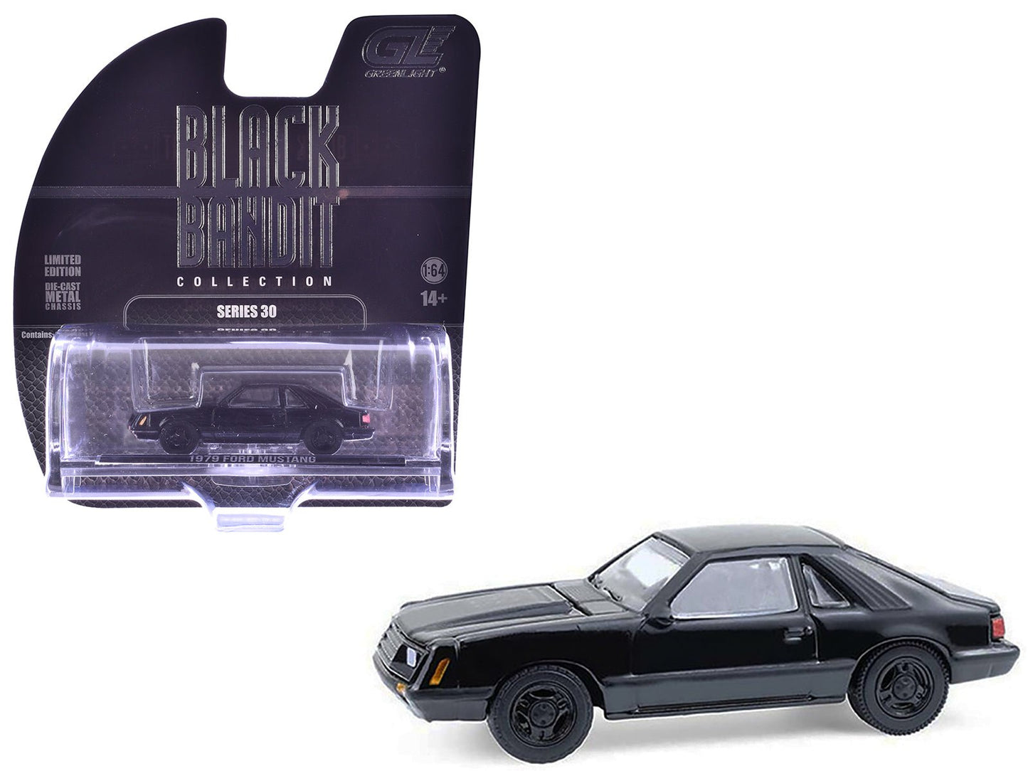 1979 Ford Mustang Fastback Black "Black Bandit" Series 30 1/64 Diecast Model Car by Greenlight  free shipping USA