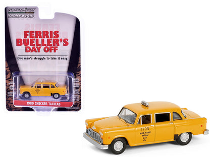 1980 Checker Taxicab "Yellow Cab Co. #1793" Yellow "Ferris Bueller's Day Off" (1986) Movie "Hollywood Series" Release 42 1/64 Diecast Model Car by Greenlight  free shipping USA