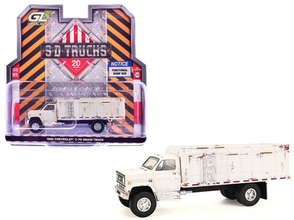 1980 Chevrolet C-70 Grain Truck White (Weathered) "S.D. Trucks" Series 20 1/64 Diecast Model by Greenlight  free shipping USA