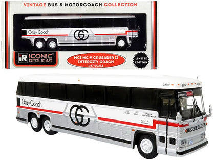 1980 MCI MC-9 Crusader II Intercity Coach Bus "Toronto - Guelph" Ontario (Canada) "Gray Coach" "Vintage Bus & Motorcoach Collection" 1/87 (HO) Diecast Model by Iconic Replicas  free shipping USA