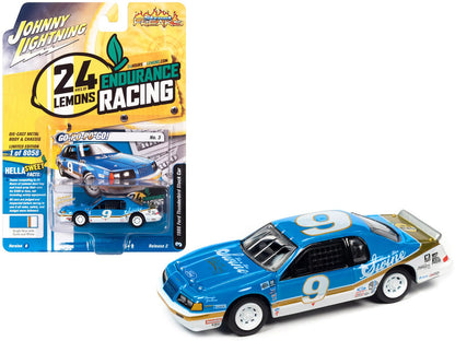 1986 Ford Thunderbird Stock Car #9 Bright Blue "Go-Po-Po-Go!" 24 Hours of Lemons "Street Freaks" Series Limited Edition to 8058 pieces Worldwide 1/64 Diecast Model Car by Johnny Lightning  free shipping USA