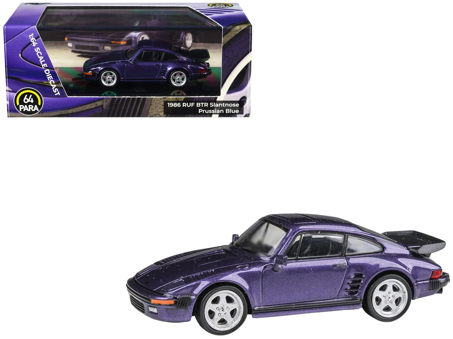 1986 RUF BTR Slantnose Prussian Blue Metallic 1/64 Diecast Model Car by Paragon Models  free shipping USA