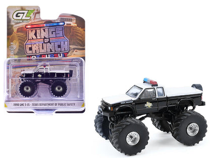 1990 GMC S-15 Monster Truck "Texas Department of Public Safety" Black and White "Kings of Crunch - Hot Pursuit" Special Edition 1/64 Diecast Model Car by Greenlight  free shipping USA