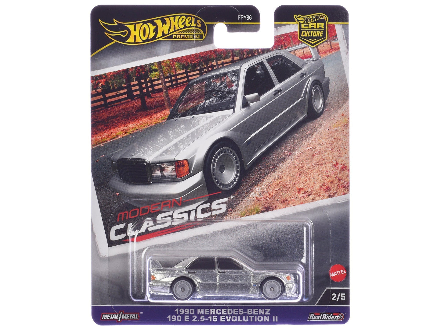 1990 Mercedes-Benz 190 E 2.5-16 Evolution II Silver Metallic "Modern Classics" Series Diecast Model Car by Hot Wheels  free shipping USA