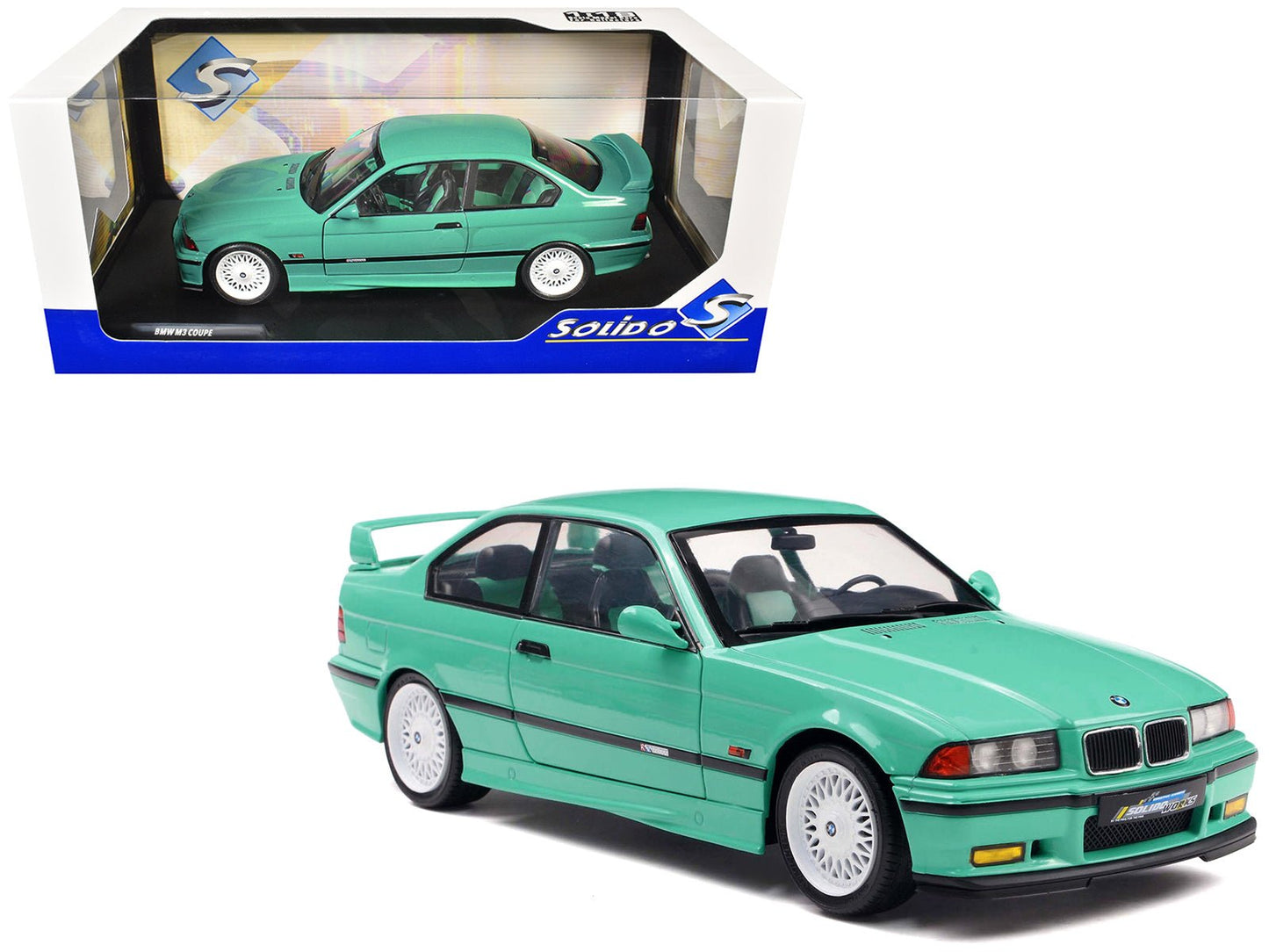1991 BMW E36 M3 "Solido Works" Mint Green with Mint Green Interior 1/18 Diecast Model Car by Solido  free shipping USA