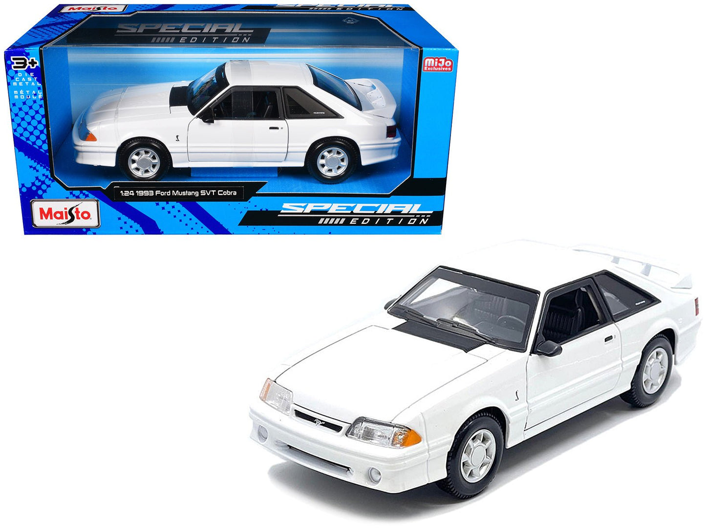 1993 Ford Mustang SVT Cobra White "Special Edition" Series 1/24 Diecast Model Car by Maisto  free shipping USA