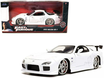 1993 Mazda RX-7 "HKS" White "Fast & Furious" Movie 1/24 Diecast Model Car by Jada  free shipping USA