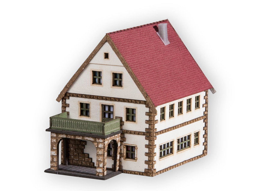 Noch 44310 Z Scale Village Set Laser-Cut Kit, Farm & 2 Houses