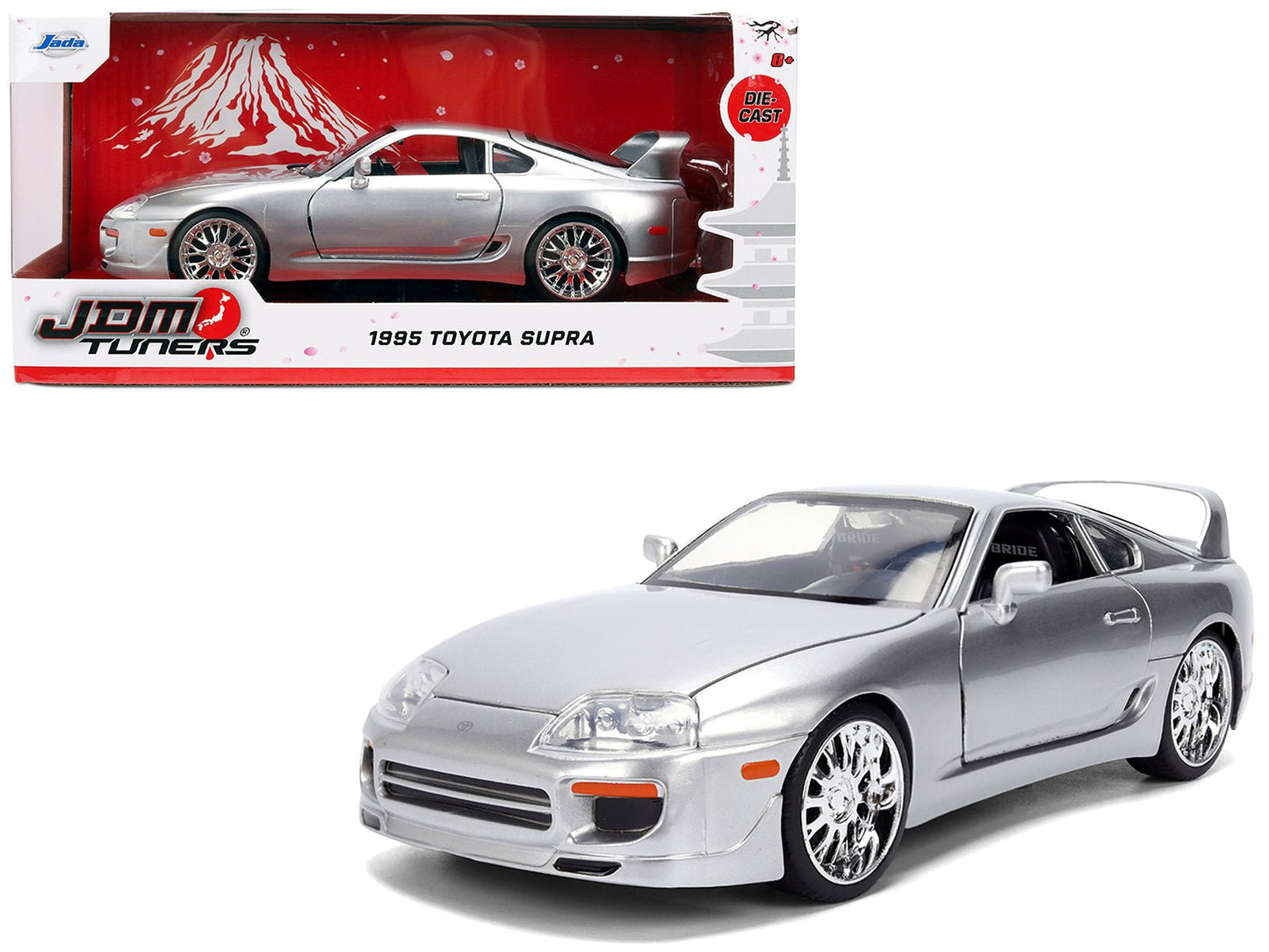 1995 Toyota Supra Silver Metallic "JDM Tuners" Series 1/24 Diecast Model Car by Jada  free shipping USA