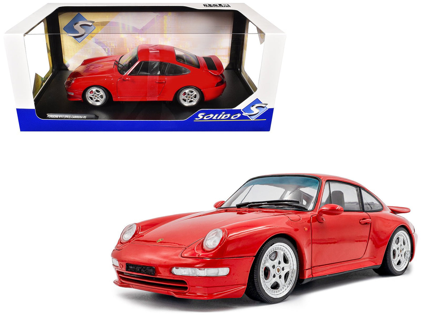 1997 Porsche 911 (993) Carrera RS Guards Red 1/18 Diecast Model Car by Solido  free shipping USA