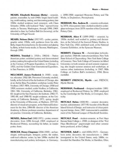 Biographies in American Ceramic Art by Schiffer Publishing