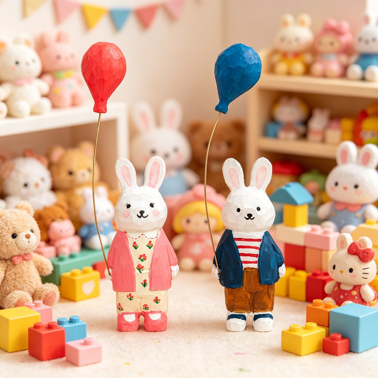 DIY Wooden Bunny Balloon Painting Kit