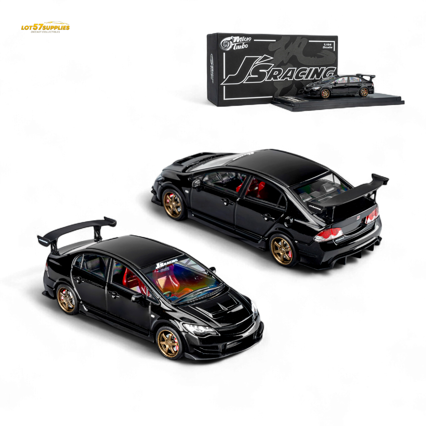 (Pre-Order) Microturbo Custom FD2 J'S Racing - Metallic Black 1:64