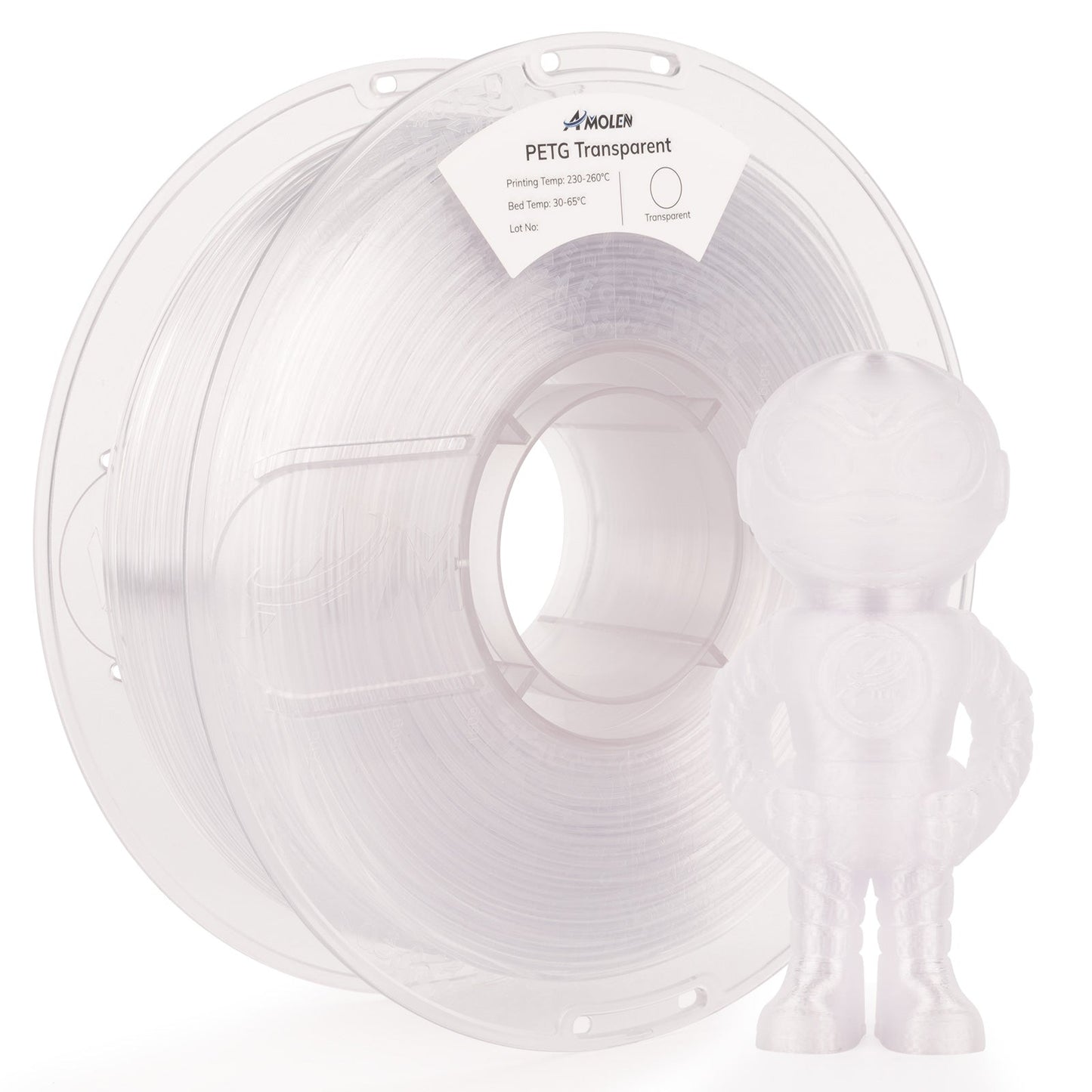 PETG Transparent 1.75mm, 1KG/2.2LB