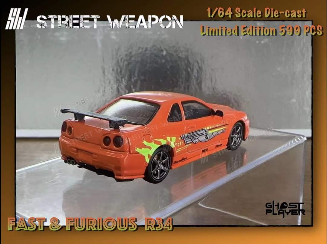 Street Weapon Nissan (R34) GT-R Fast & Furious Livery 1:64