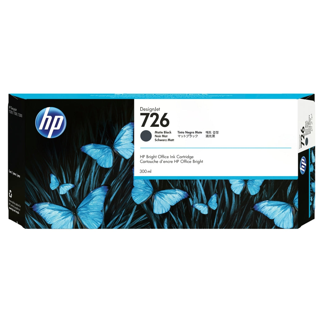 New, Pre-Owned - HP 726 300-ml (CH575A) Matte Black Designjet Ink Cartridge