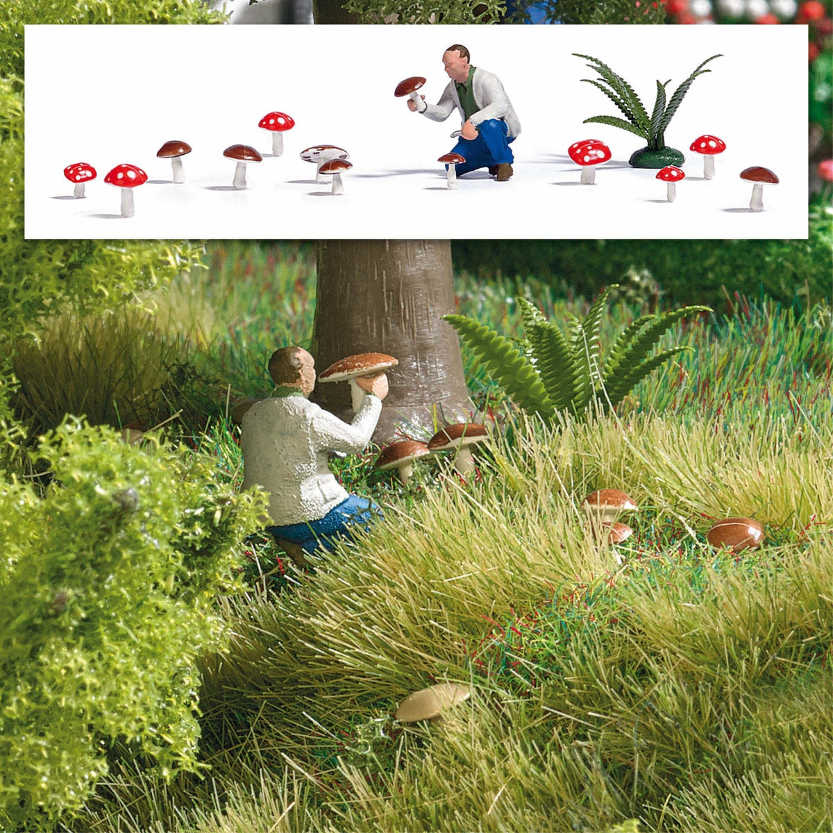 Busch 7875 HO Scale Mushroom Hunter Action Set with Figure