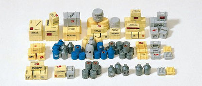 Preiser 17100 HO Scale Cargo Kit Assorted Crates, Boxes, Sacks & More