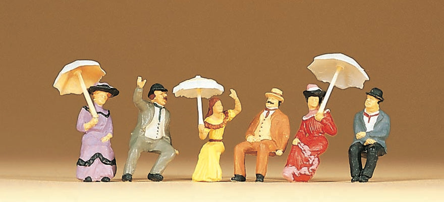 Preiser 12136 HO Scale 1900s Seated Platform Passengers
