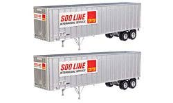 Walthers SceneMaster 949-2613 HO Flexi-Van 40' 2-Pack Soo Line