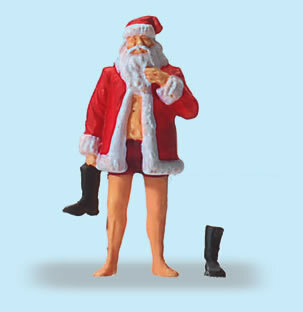 Preiser 29099 HO Scale Holiday Santa Claus Getting Dressed