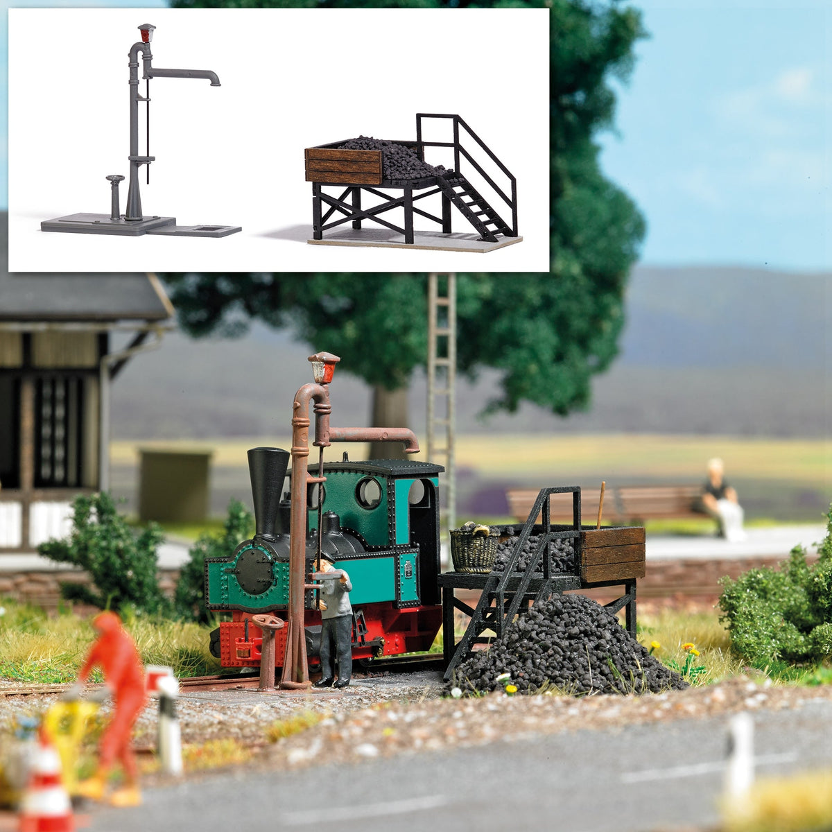 Busch 12378 HOn2 Coaling Platform & Water Crane Kit