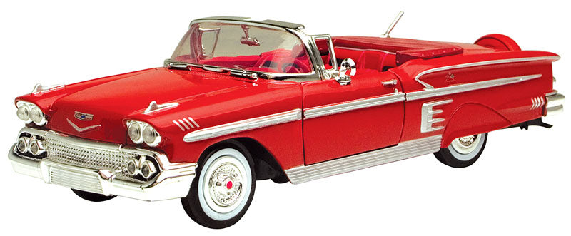 Motormax 73267AC-R 1/24 1958 Chevrolet Impala Convertible, Red