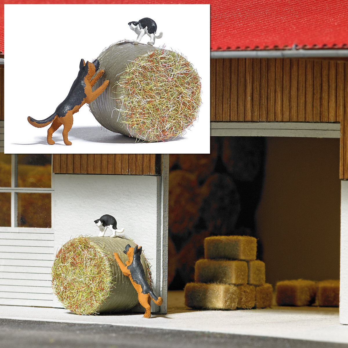 Busch 7920 HO Scale Dog Chasing Cat Action Set