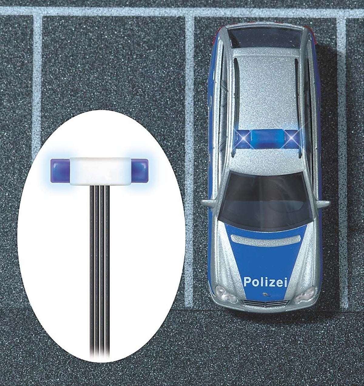 Busch 5938 HO Scale Flashing Light Bar, 2 Blue LEDs