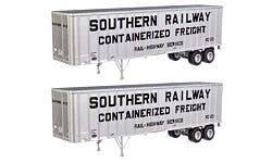 Walthers SceneMaster 949-2614 HO Flexi-Van 40' 2-Pack Southern Ry