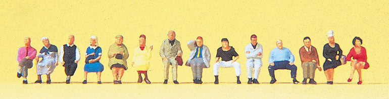 Preiser 79199 N Scale Seated Passengers Figure Set pkg(14)