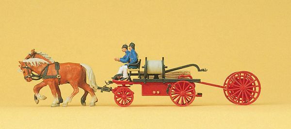 Preiser 30425 HO Scale Emergency - Horse-Drawn Fire Equipment Hand