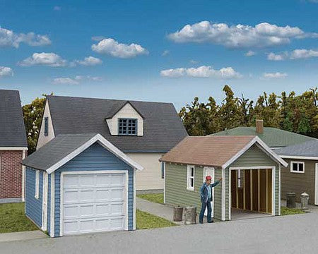 Walthers Cornerstone 3796 HO Single-Car Garage 2-Pack Kit