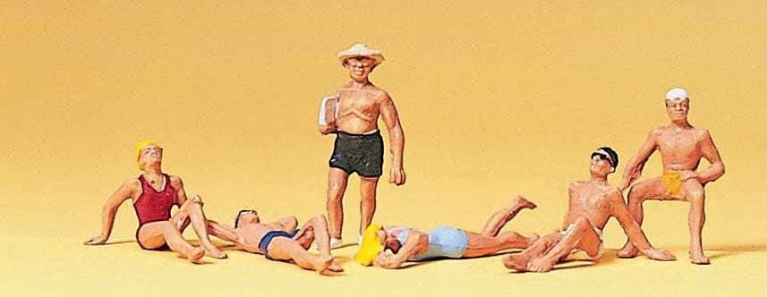 Preiser 10071 HO Scale Reclining Bathers Figure Set