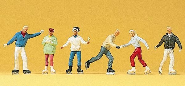 Preiser 10315 HO Scale Sports & Recreation Ice Skaters pkg(6)