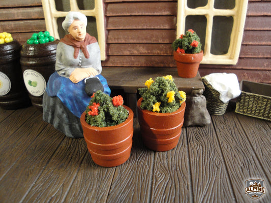 Alpine Railworks 1051 G Scale Red Flower Buckets (2)