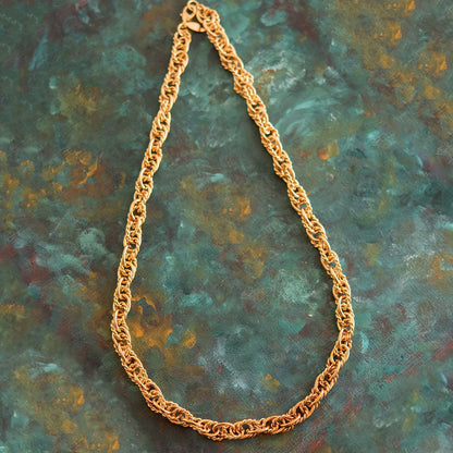 Vintage Oscar De La Renta 24 Inch Gold Tone Link Chain Necklace Size: G by PVD Vintage Jewelry