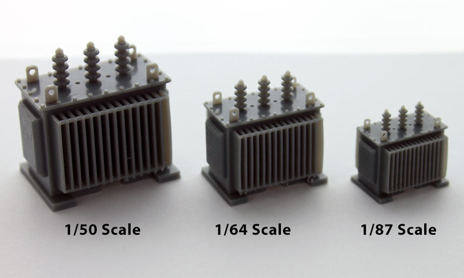 3D To Scale 50-440-GY 1/50 Electrical Transformer Large, Grey