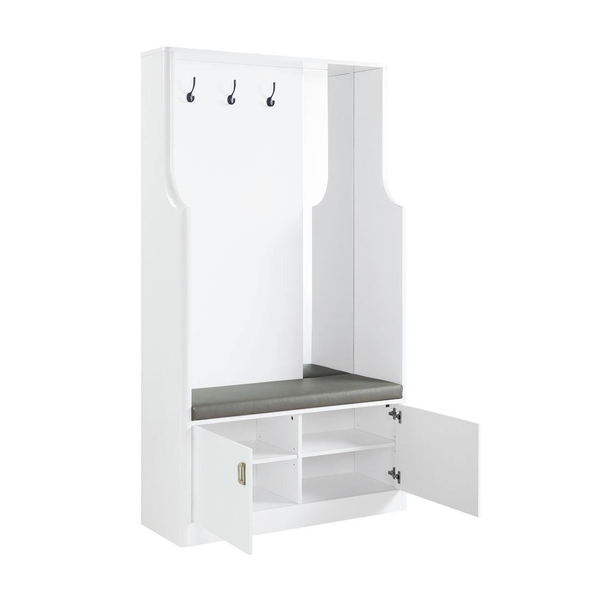 Buck II - High Gloss Hall Tree - White by Couch.com