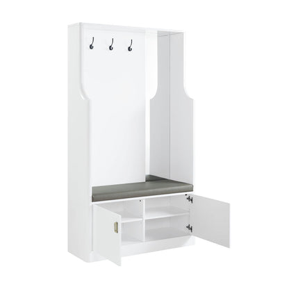 Buck II - High Gloss Hall Tree - White by Couch.com