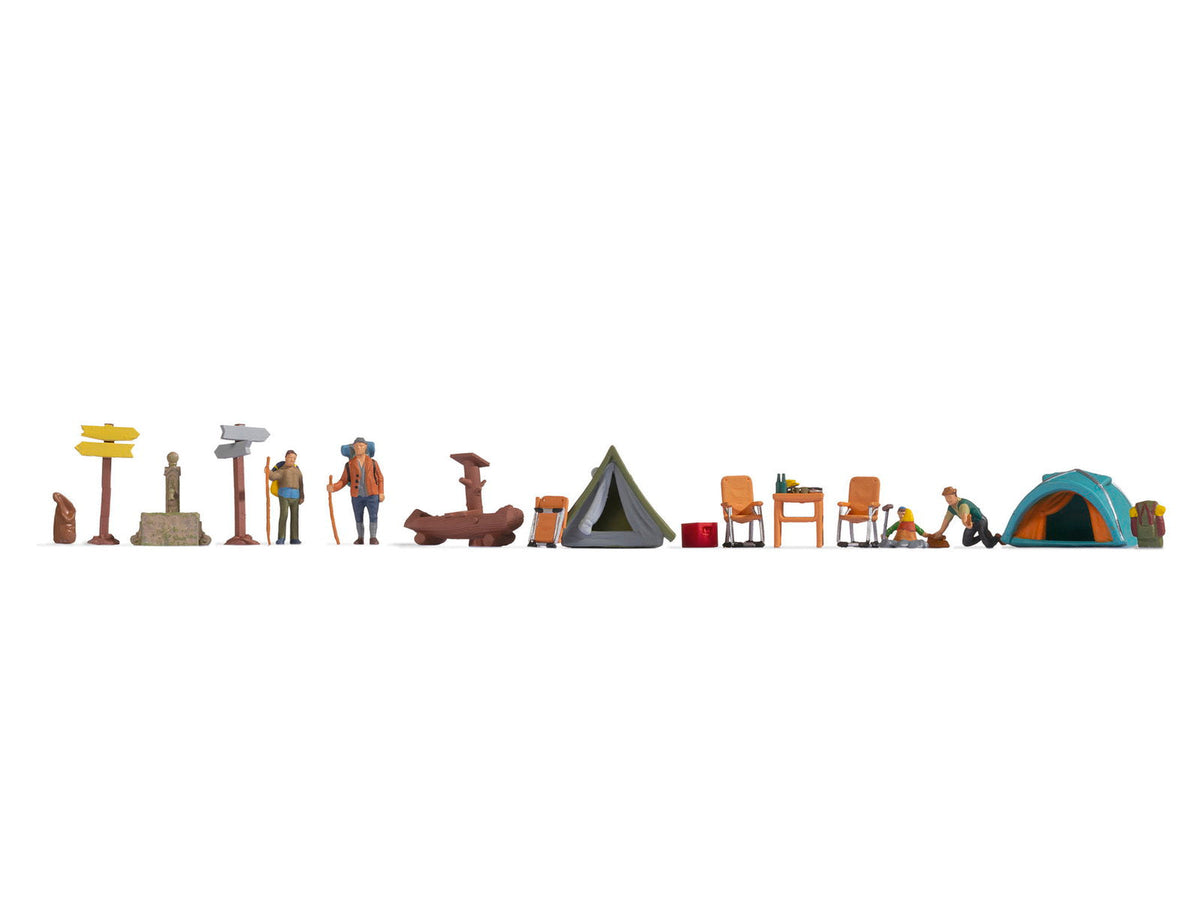 Noch 16201 HO Scale Camping Themed Figures Set